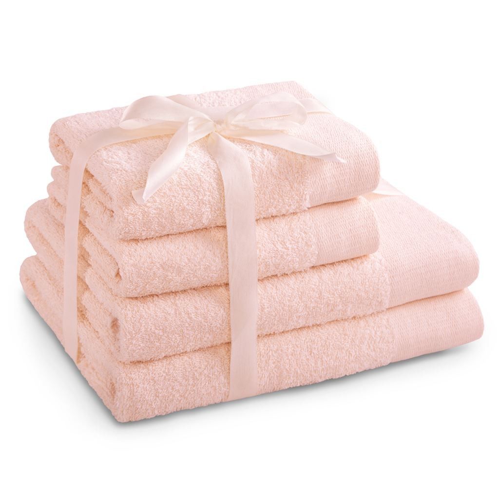 AmeliaHome Sada ručníků a osušek Amari světle růžová, 2 ks 50 x 100 cm, 2 ks 70 x 140 cm - 4home.cz