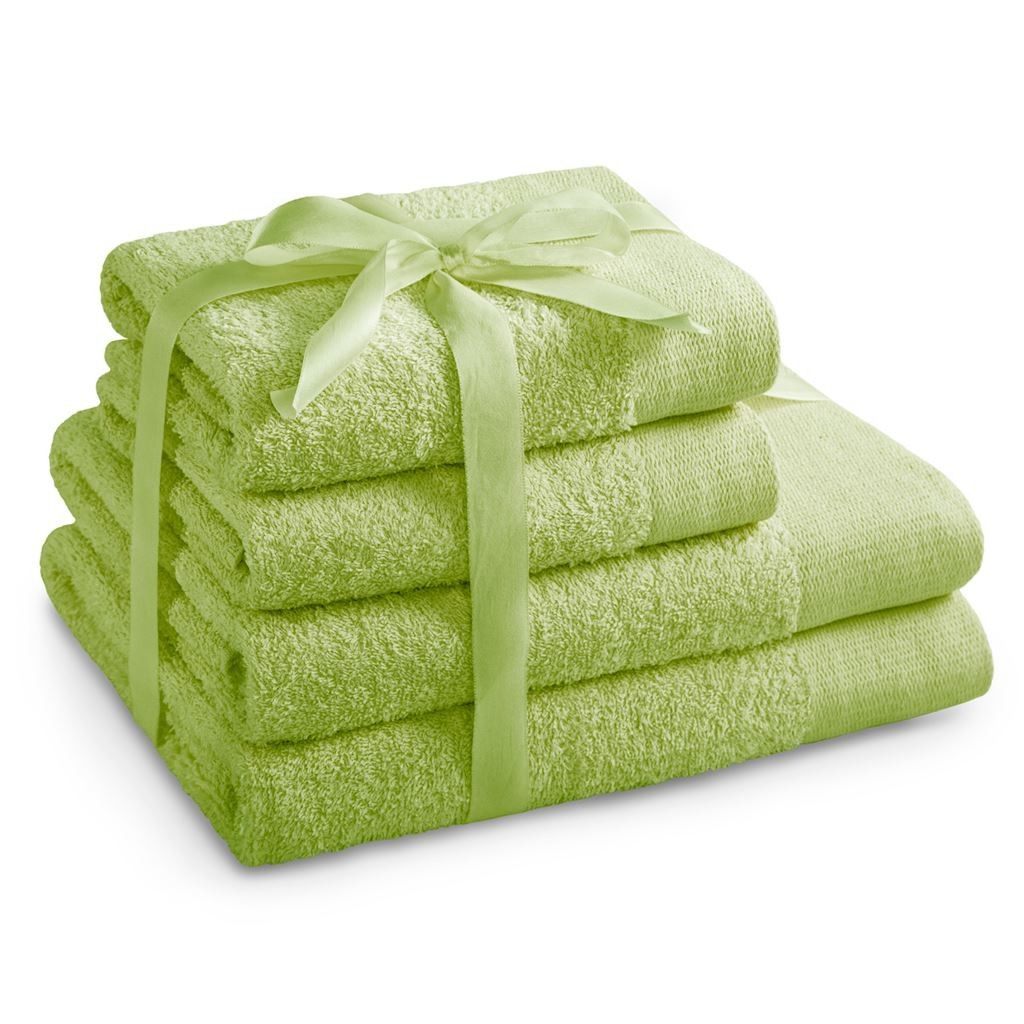 AmeliaHome Sada ručníků a osušek Amari světle zelená, 2 ks 50 x 100 cm, 2 ks 70 x 140 cm - 4home.cz