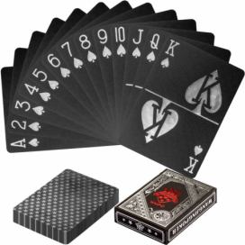 Tuin Poker karty plastové - černé/stříbrné