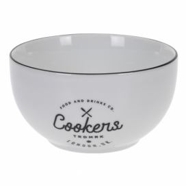 DekorStyle Bílá porcelánová mísa- Cookers 14cm