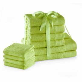 Sada bavlněných ručníků AmeliaHome AMARI 2+4+4 ks světle zelená