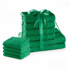 Sada bavlněných ručníků AmeliaHome AMARI 2+4+4 ks zelená