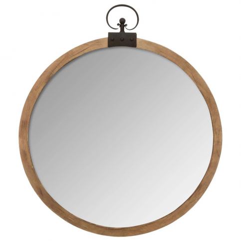 Atmosphera Ozdobné zrcadlo s dřevěným rámem, průměr 74 cm EMAKO.CZ s.r.o.