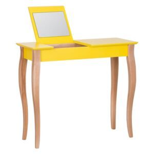 Žlutý toaletní stolek se zrcadlem Ragaba Dressing Table, délka 85 cm - Favi.cz