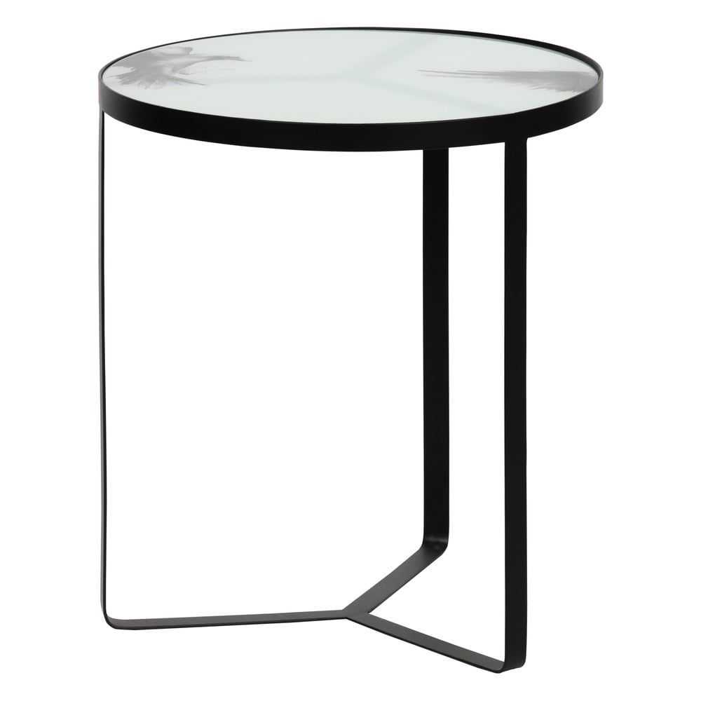 Kovový odkládací stolek se skleněnou deskou BePureHome Fly, ⌀ 45 cm - Bonami.cz
