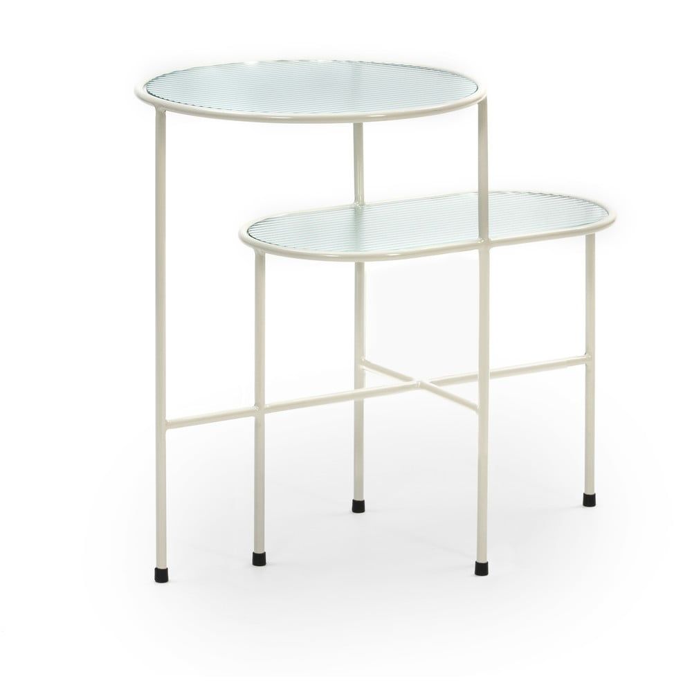 Krémově bílý kovový odkládací stolek Teulat Nix 26 x 60 cm - Bonami.cz