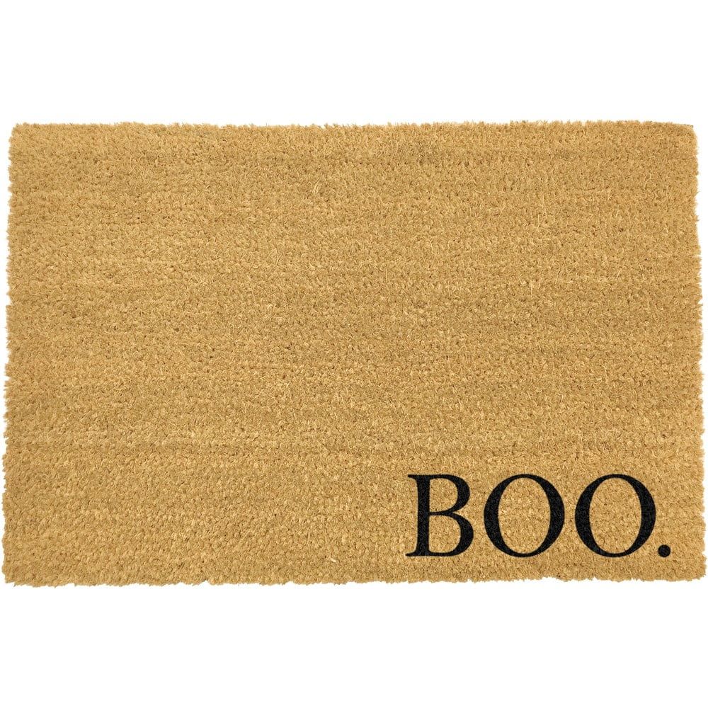 Černá rohožka z přírodního kokosového vlákna Artsy Doormats Boo, 40 x 60 cm - Bonami.cz