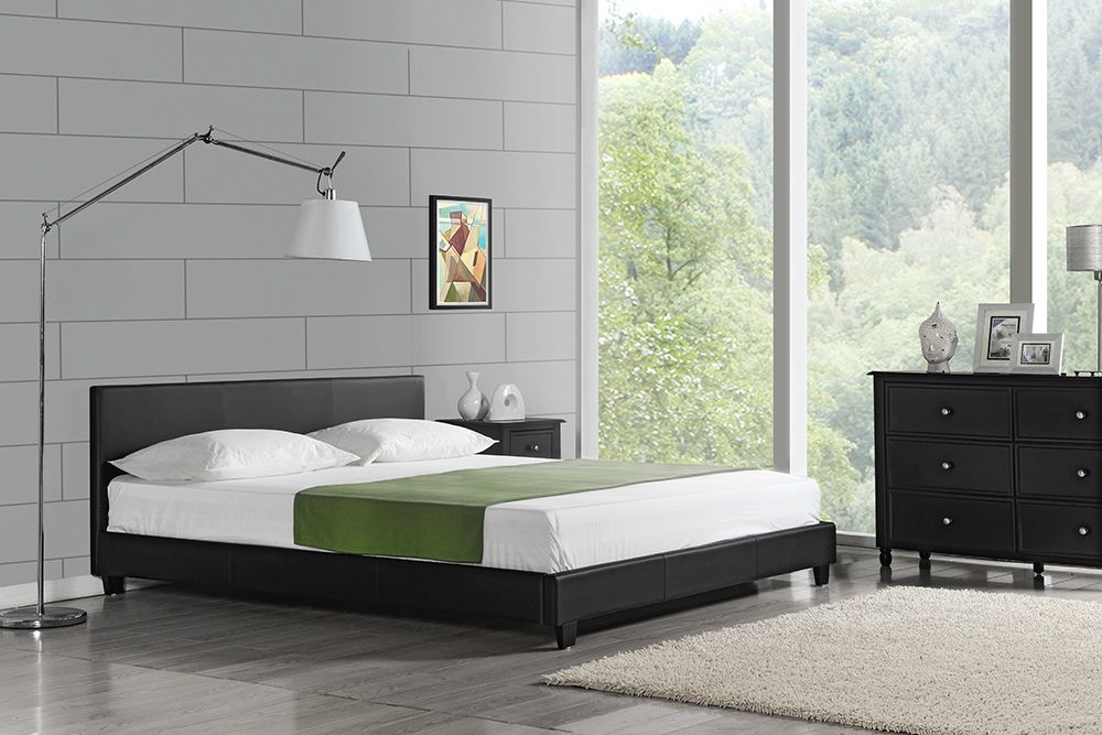 Corium® Čalouněná postel \"Barcelona\" HTB-1007 180x200 cm černá - H.T. Trade Service GmbH & Co. KG
