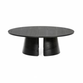 Černý jasanový kulatý konferenční stolek Teulat Cep 110 cm