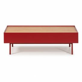 Tmavě červený dubový konferenční stolek Teulat Arista 110 x 60 cm