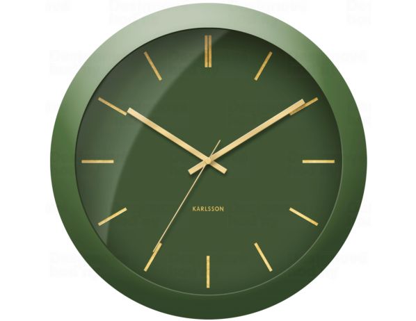 Time for home Zeleno-zlaté nástěnné hodiny Belene Ø 40 cm - Designovynabytek.cz