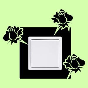 Květiny vypínač - zásuvka - Samolepka na zeď - vnitřní otvor 7,5x7,5cm a 12,5cm vnější obrázek - Favi.cz