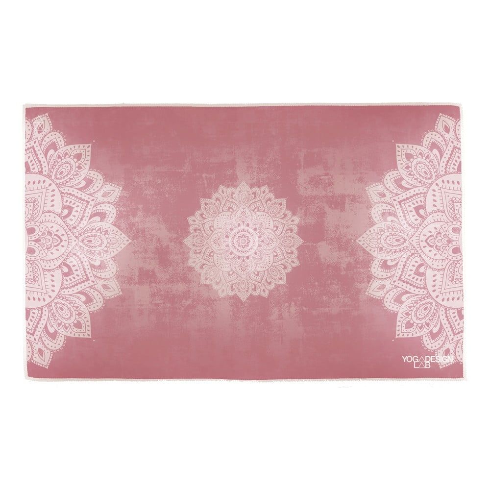 Růžový ručník na jógu Yoga Design Lab Mandala, 61 x 38 cm - Bonami.cz
