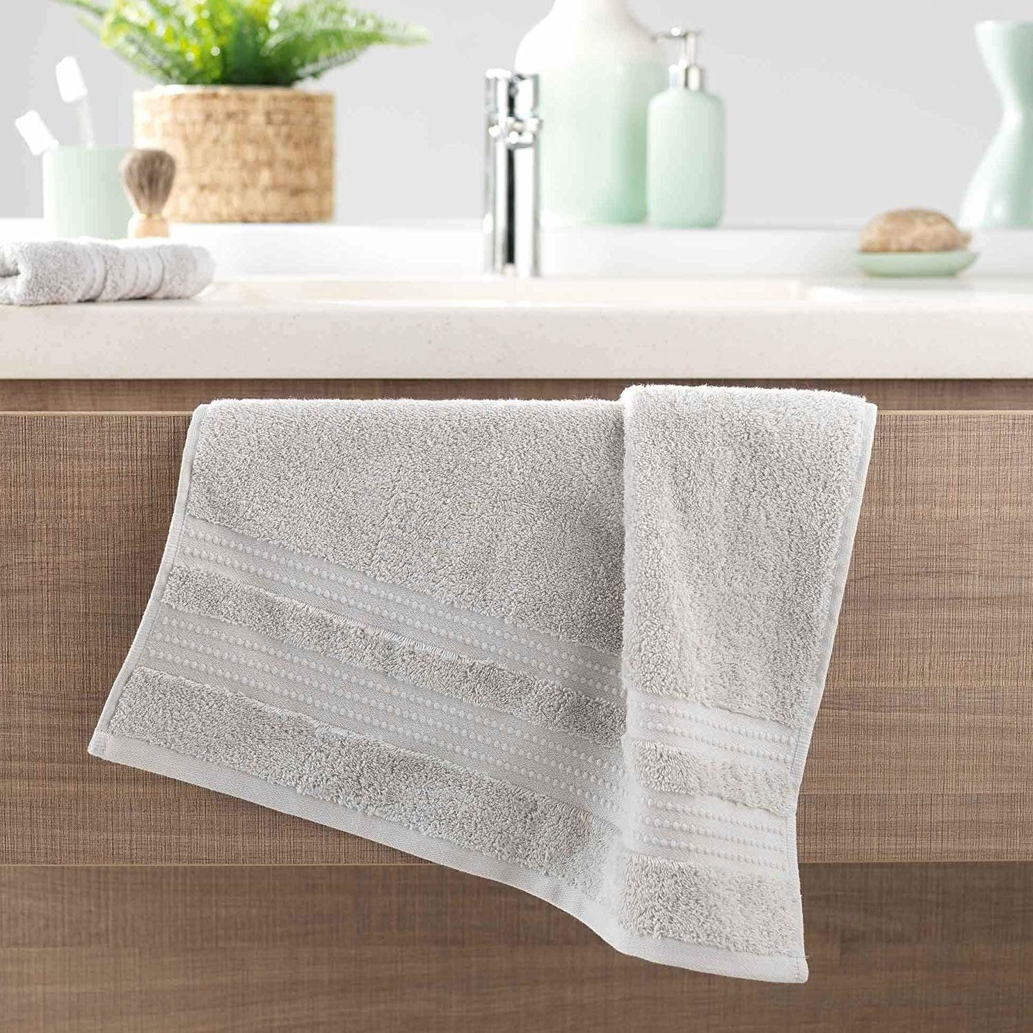 Douceur d\'intérieur Koupelnový ručník na ruce EXCELENCE, 50 x 90 cm, světle šedá barva - EDAXO.CZ s.r.o.