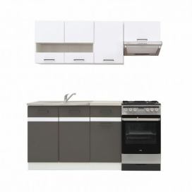 Kuchyň Junona 170, bílá/bílý lesk/šedý wolfram