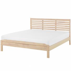 Světle hnědá dřevěná postel 160x200 cm CARNAC