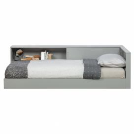 Hoorns Šedá dřevěná postel Ernie 90 x 200 cm