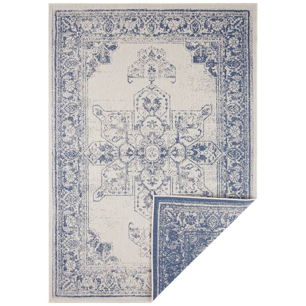 Modro-krémový venkovní koberec NORTHRUGS Borbon, 80 x 150 cm - Bonami.cz
