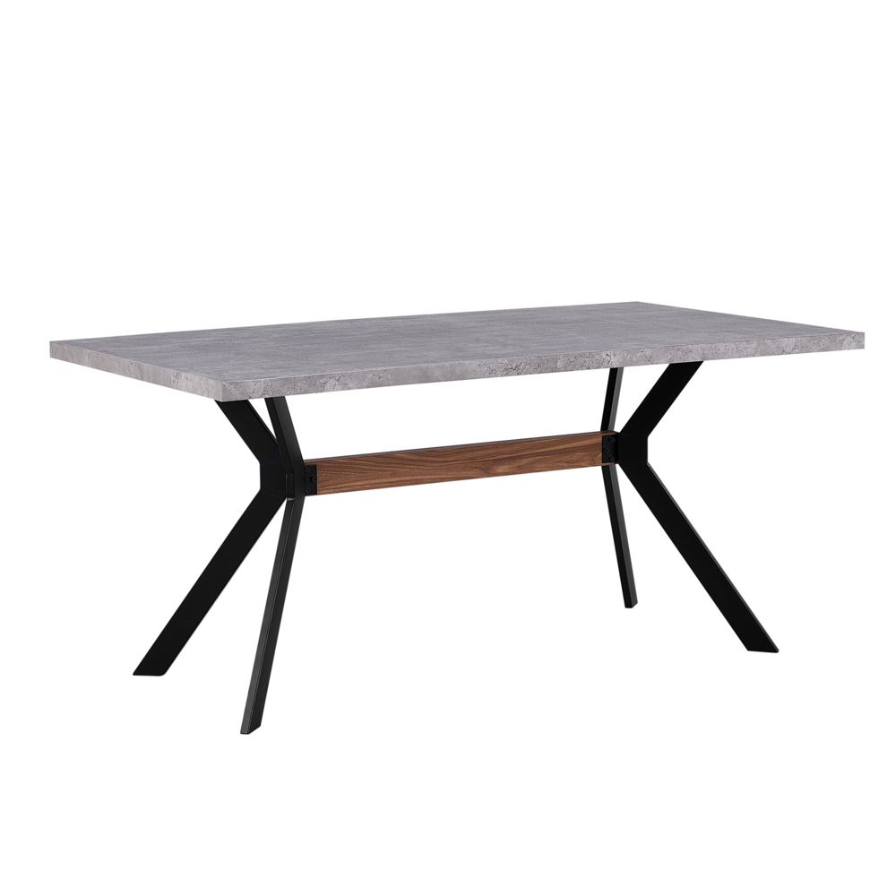 Jídelní stůl s betonovým efektem 160 x 90 cm šedý/černý BENSON - Beliani.cz