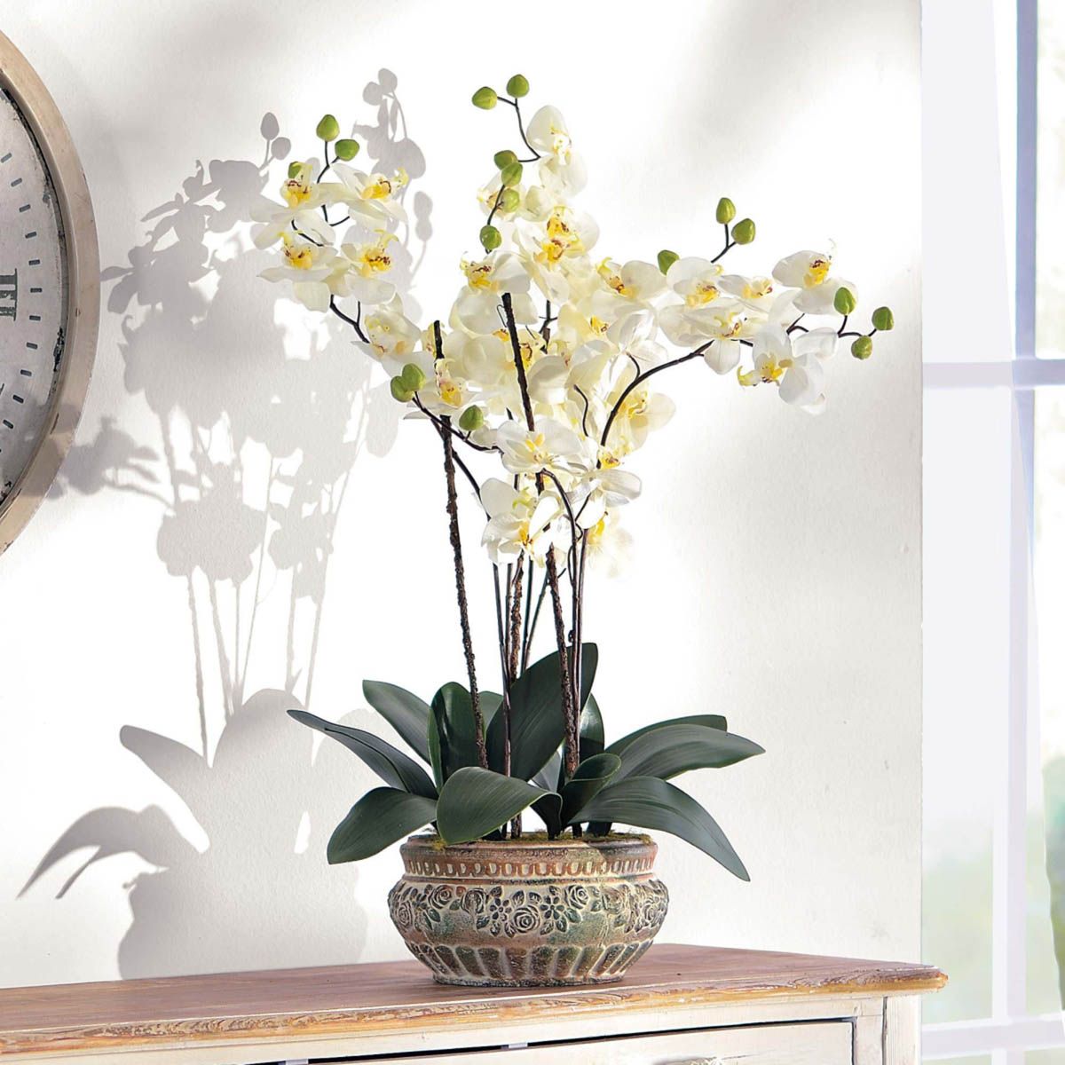 SCHNEIDER Umělá orchidej v keramickém květináči 767283 - Velký Košík