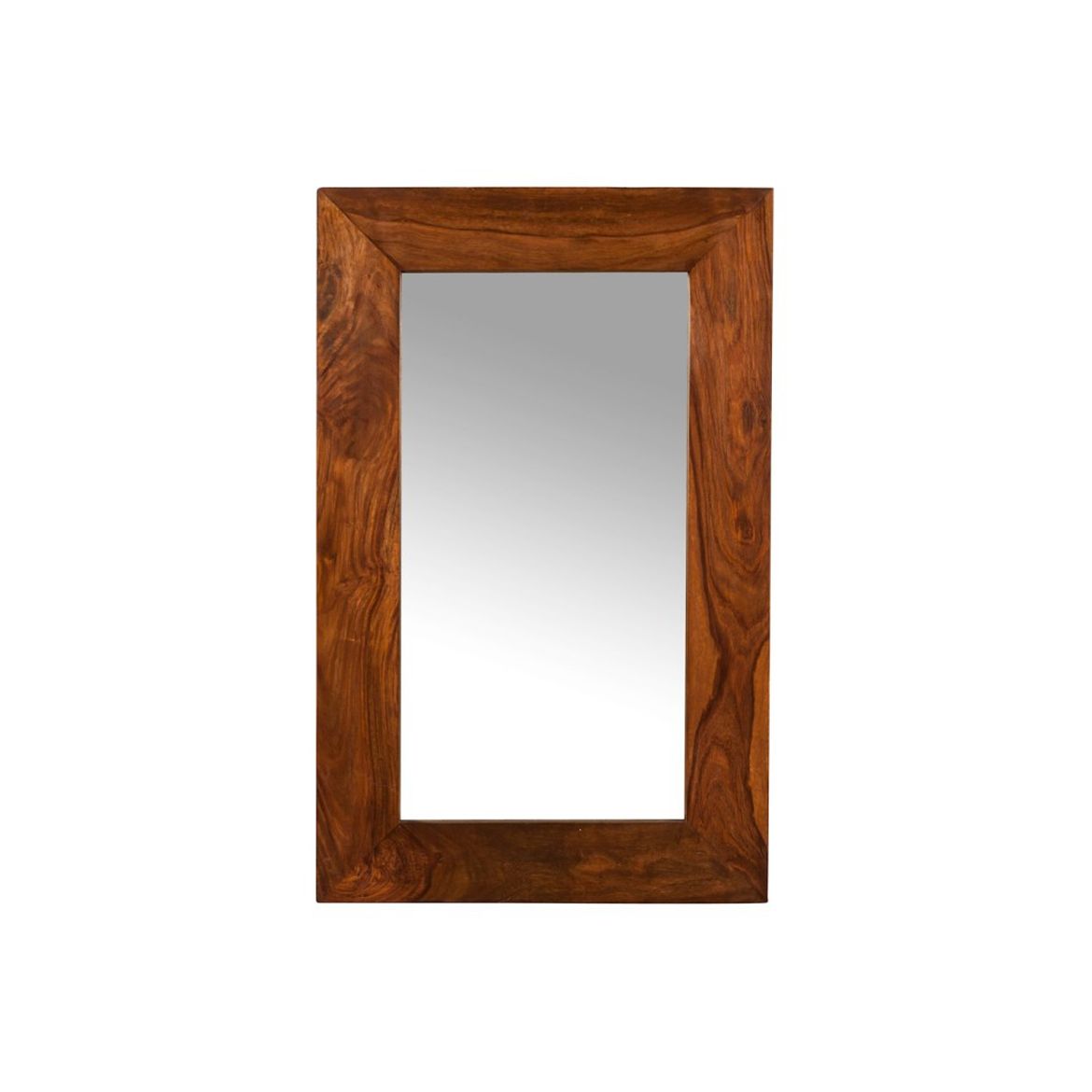 Nástěnné zrcadlo v tmavě hnědém dřevěném rámu Fleuretta - 80*55*2 cm J-Line by Jolipa - Lakšmi - Indický Nábytek.cz