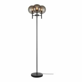 Černá volně stojící lampa v černé barvě Markslöjd Crown Floor 3L, výška 1,47 cm