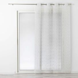 Douceur d\'intérieur Okenní závěs DIXIE, 140 x 240 cm, bílá se zlatým potiskem