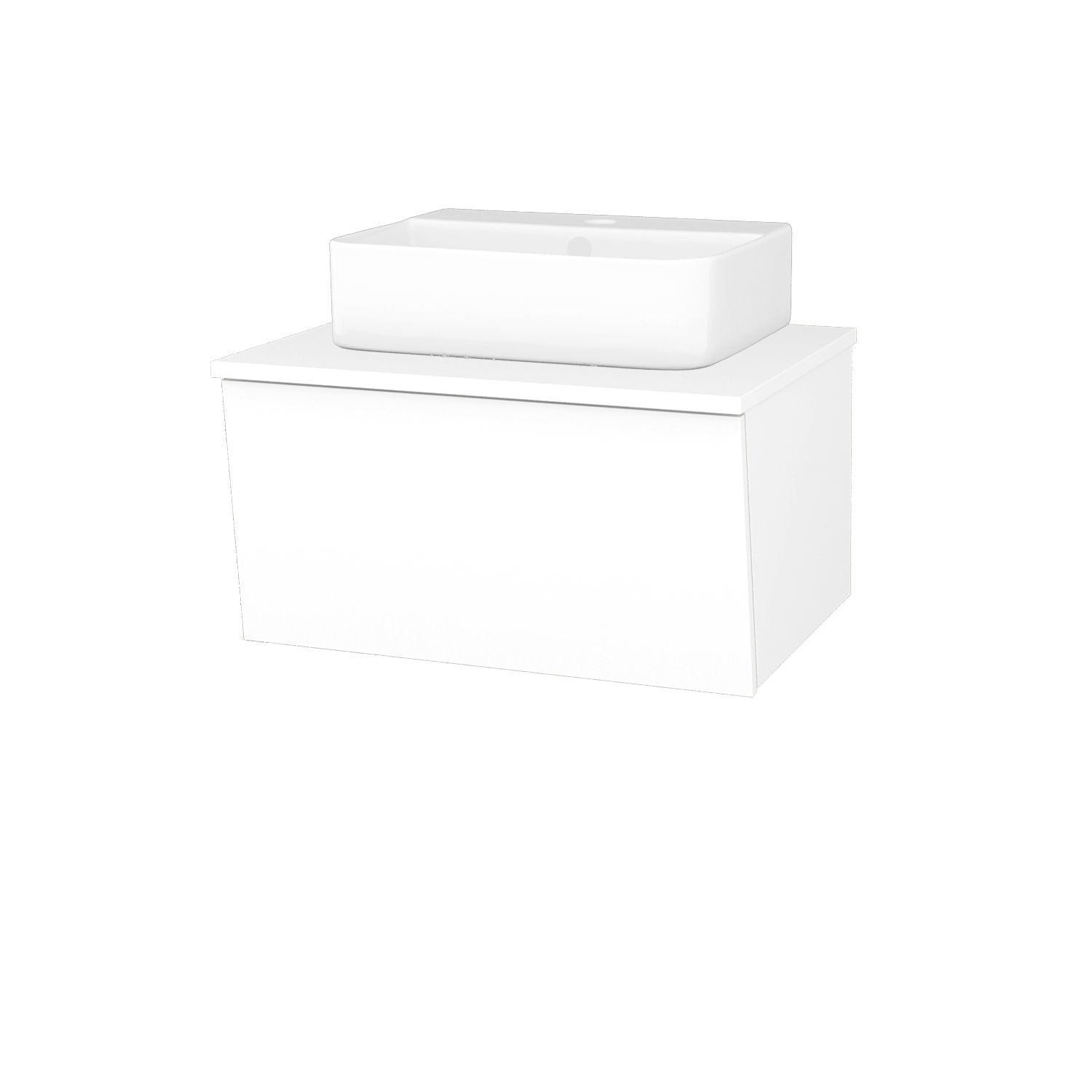 Dřevojas Koupelnová skříňka INVENCE SZZ 65 (umyvadlo Joy 3) - L01 Bílá vysoký lesk / L01 Bílá vysoký lesk - Dřevojas