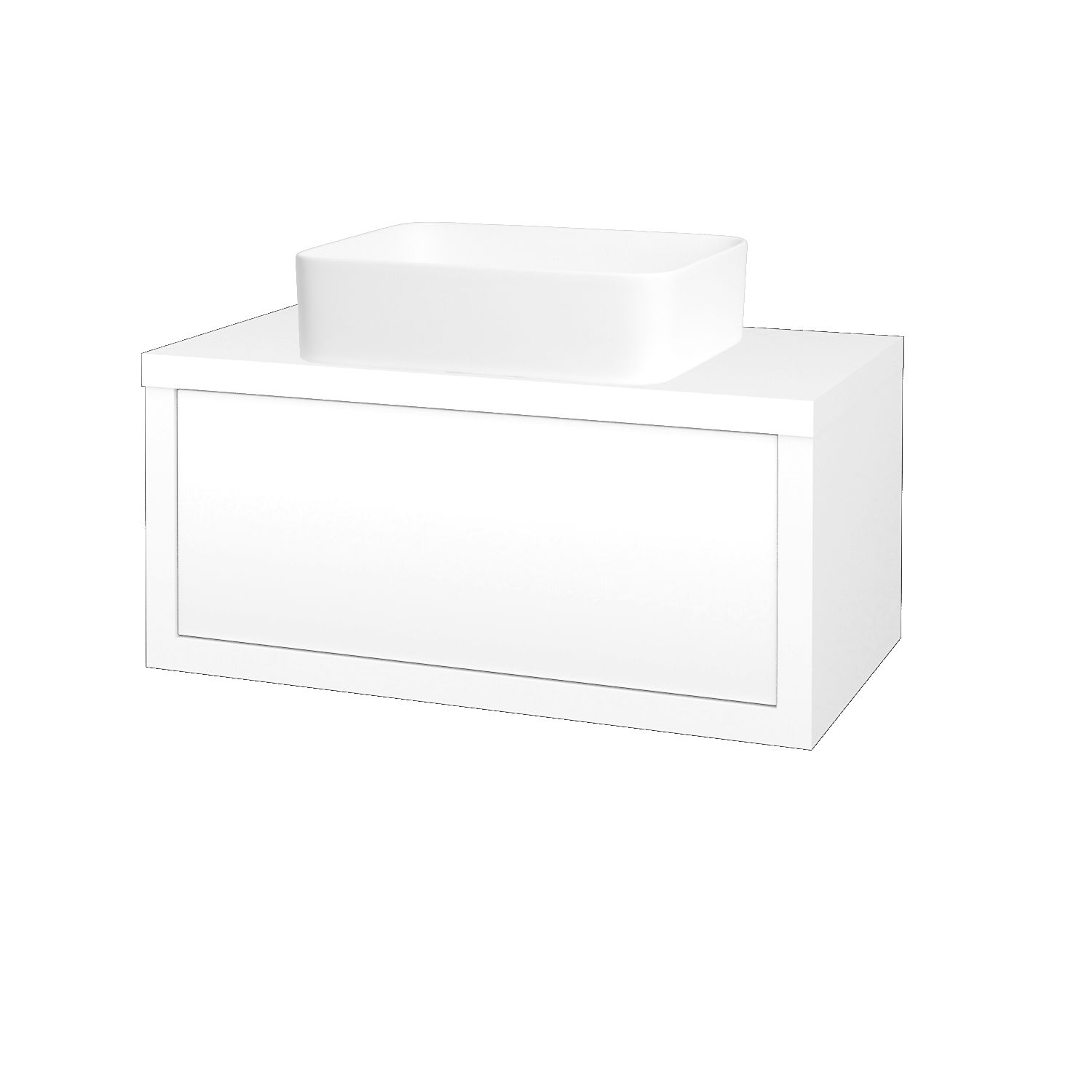 Dřevojas Koupelnová skříňka STORM SZZ 80 (umyvadlo Joy) - M01 Bílá mat / M01 Bílá mat - Dřevojas