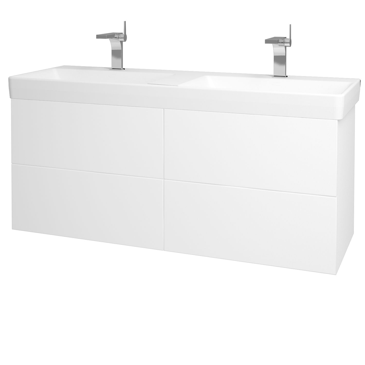Dřevojas Koupelnová skříňka VARIANTE SZZ4 130 pro umyvadlo Laufen Pro S - N01 Bílá lesk / M01 Bílá mat - Dřevojas