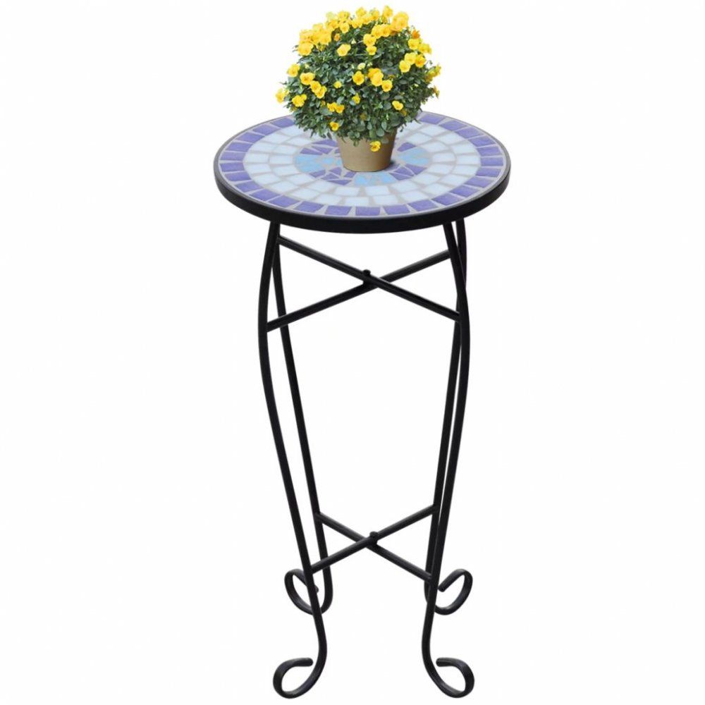 Mozaikový stolek na květiny keramika Dekorhome Modrá - DEKORHOME.CZ
