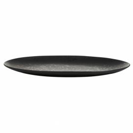 Černý kameninový oválný servírovací talíř Bitz Basics Black, 45 x 34 cm