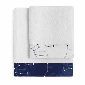 Sada 2 bavlněných ručníků Blanc Cosmos