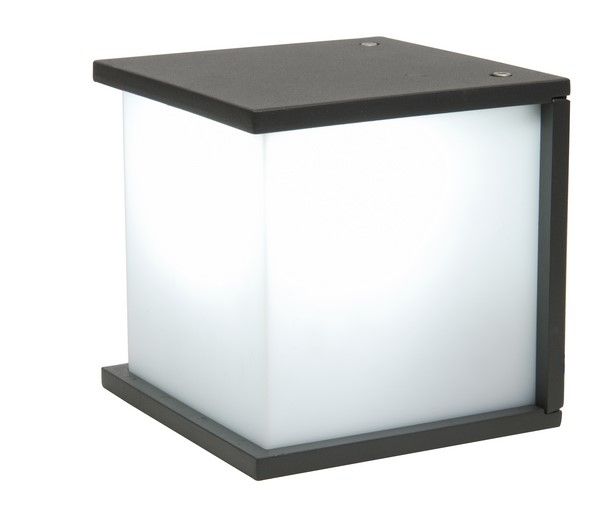 Lutec LT5184601118 nástěnné svítidlo Box Cube 1x60W | E27 | IP44 - opál, tmavě šedá - Dekolamp s.r.o.
