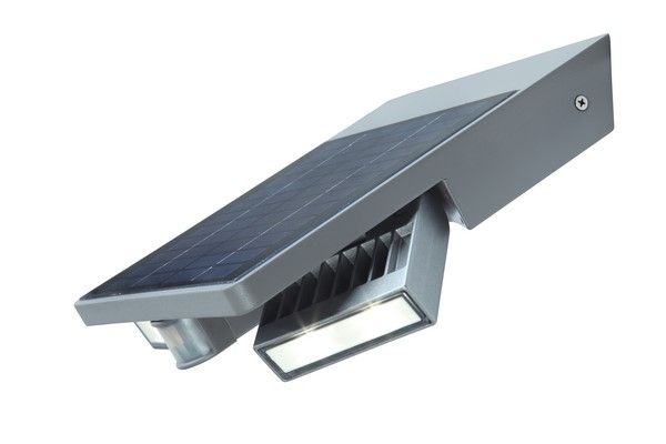 Lutec LT6901201000 LED solární venkovní nástěnné svítidlo Tilly s pohybovým čidlem 1x4W | 420lm | 4000K | IP44 - šedá - Dekolamp s.r.o.
