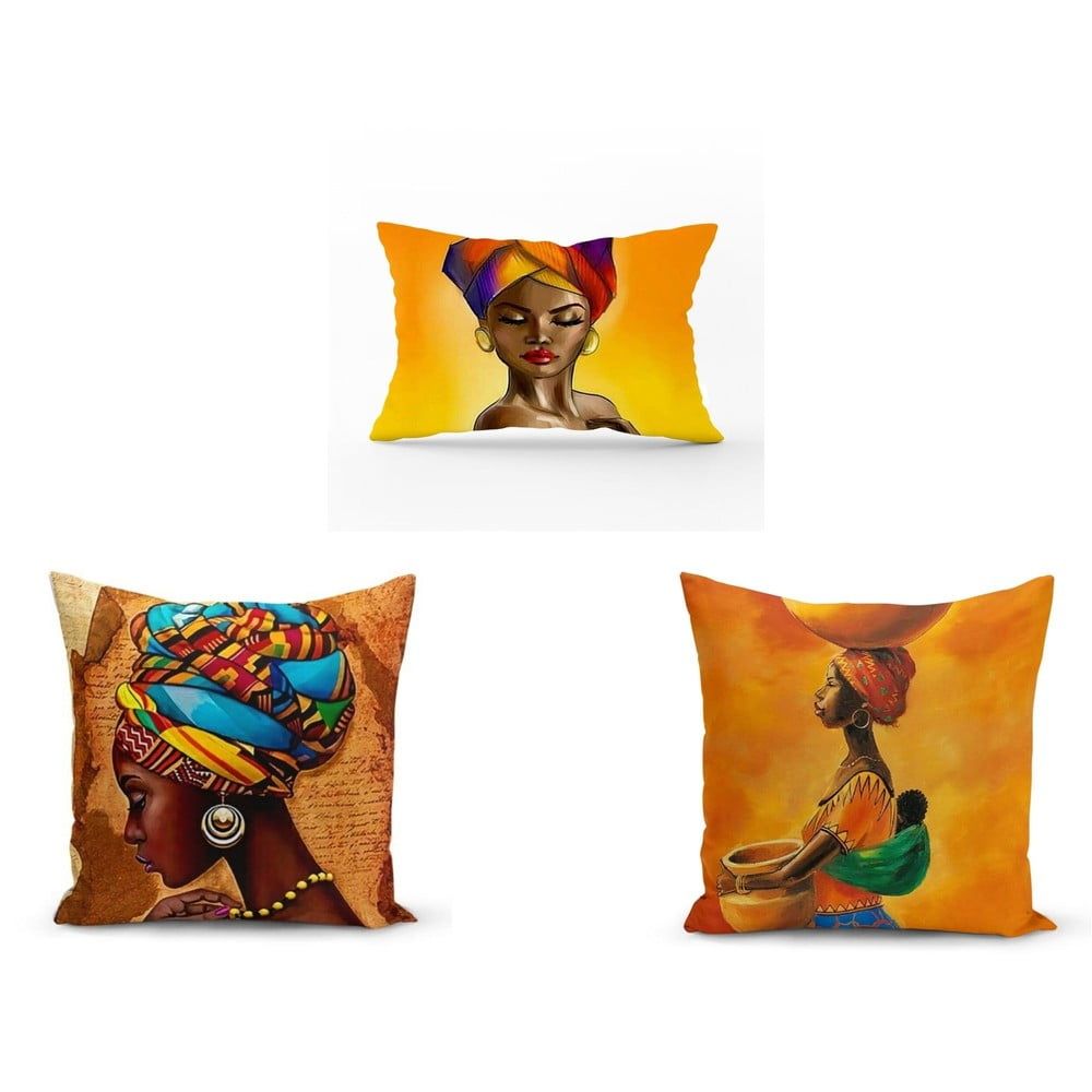 Sada 3 povlaků na polštáře Minimalist Cushion Covers African Culture, 45 x 45 cm - Bonami.cz
