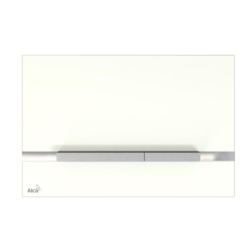 Ovládací tlačítko Alca sklo bílá lesk STRIPE-GL1200 - Siko - koupelny - kuchyně