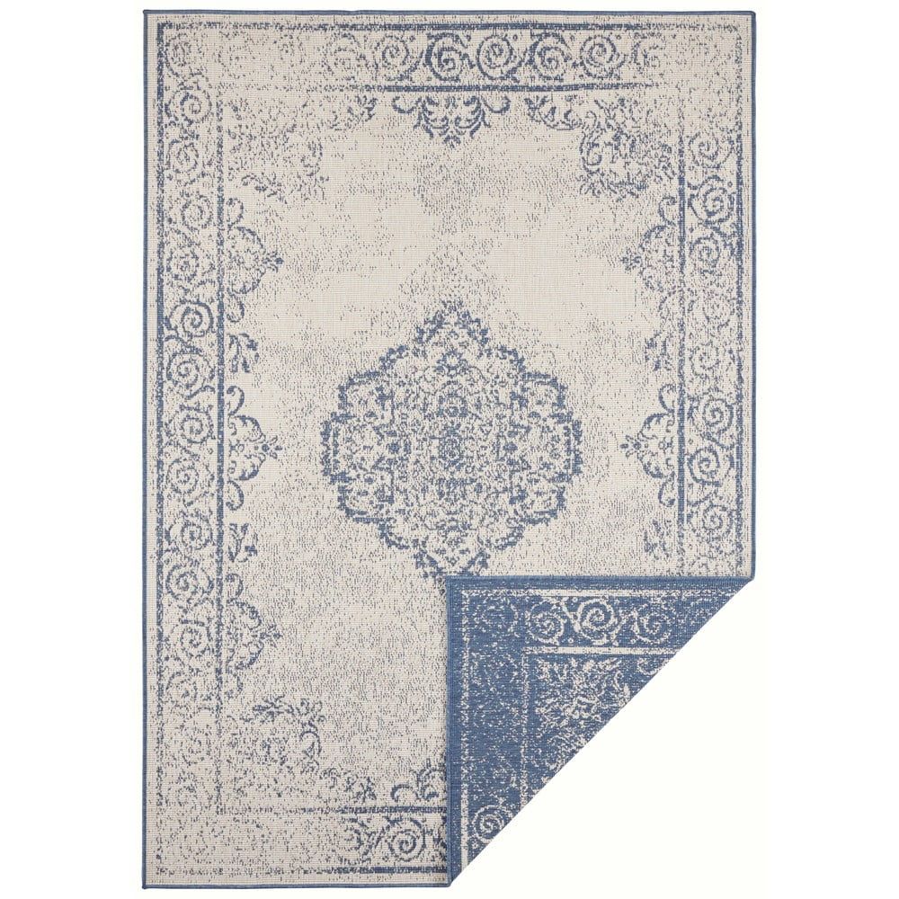 Modro-krémový venkovní koberec NORTHRUGS Cebu, 80 x 150 cm - Bonami.cz