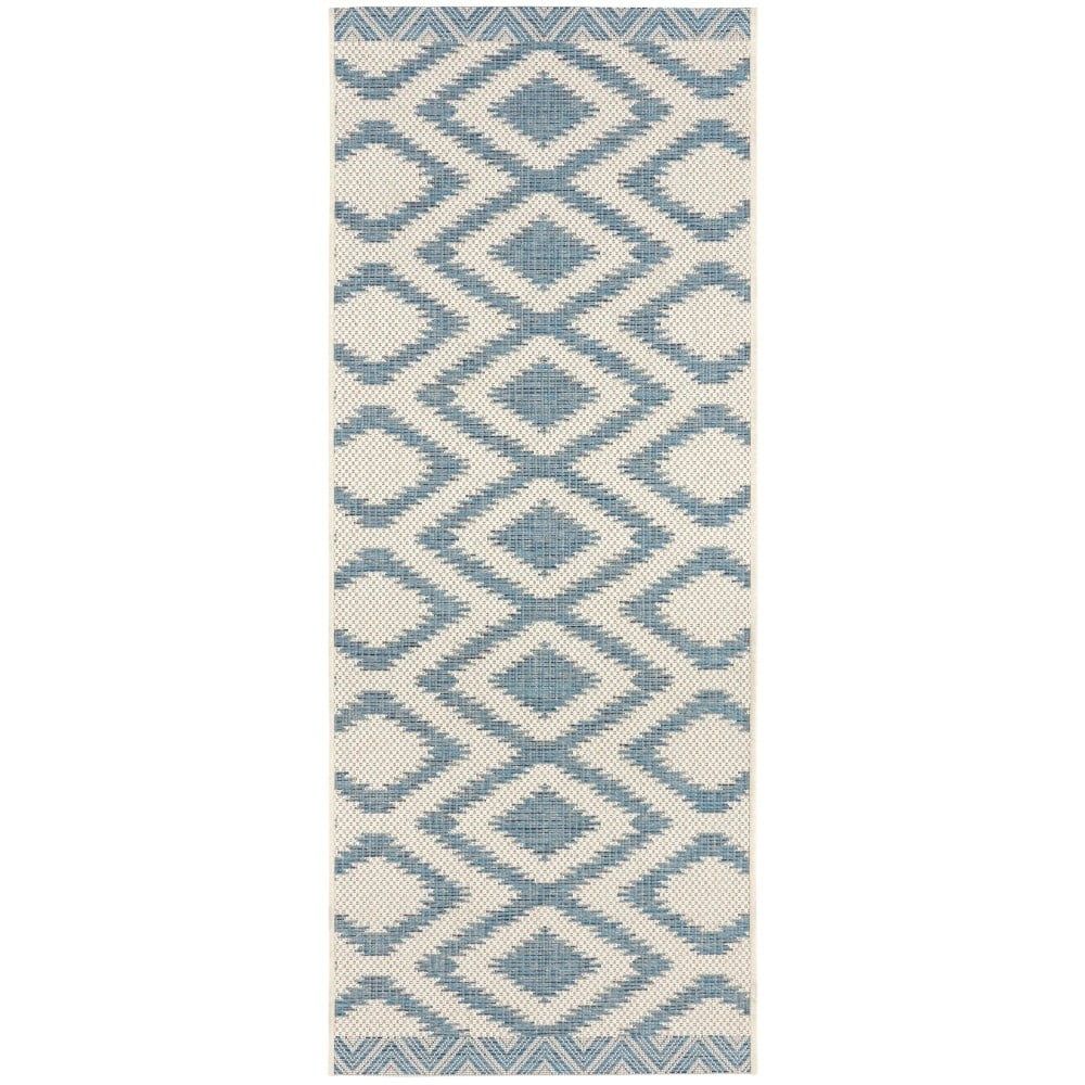 Modro-krémový venkovní koberec NORTHRUGS Isle, 70 x 200 cm - Bonami.cz