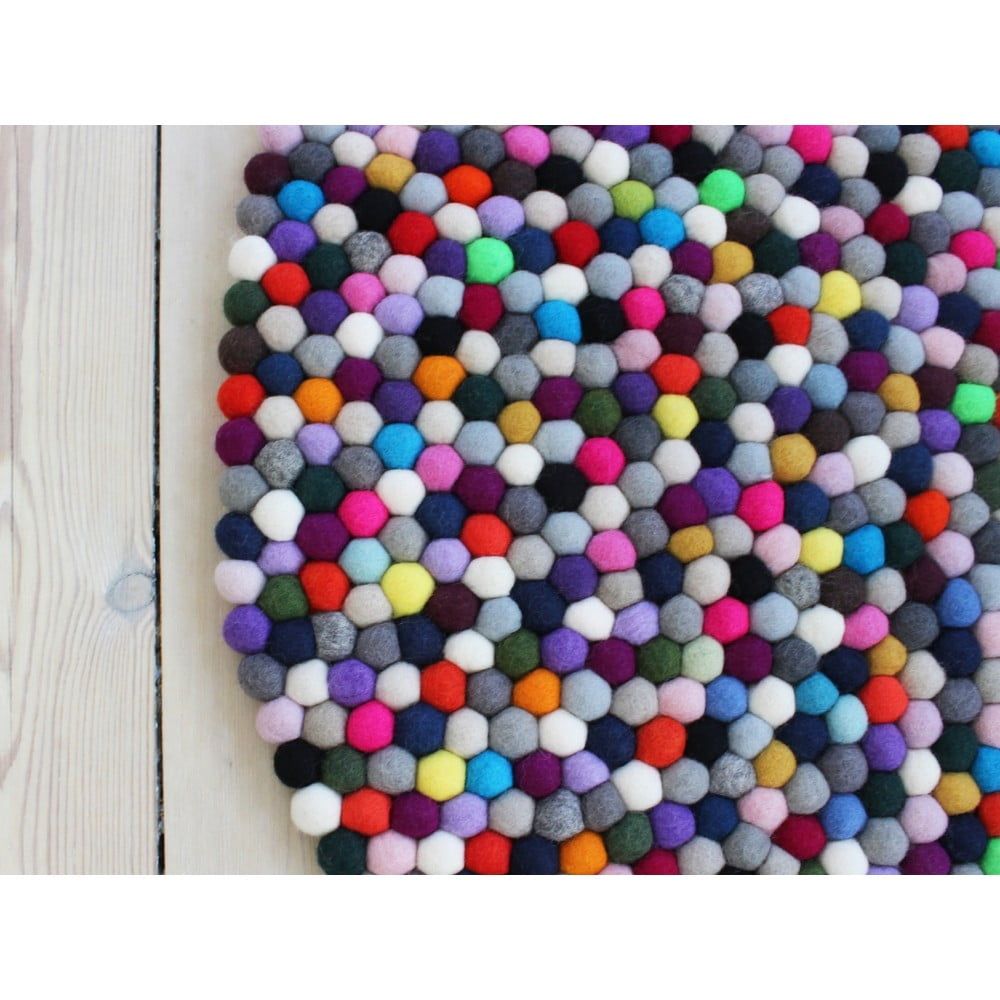 Kuličkový vlněný koberec Wooldot Ball Rugs Multi Pang, ⌀ 120 cm - Bonami.cz