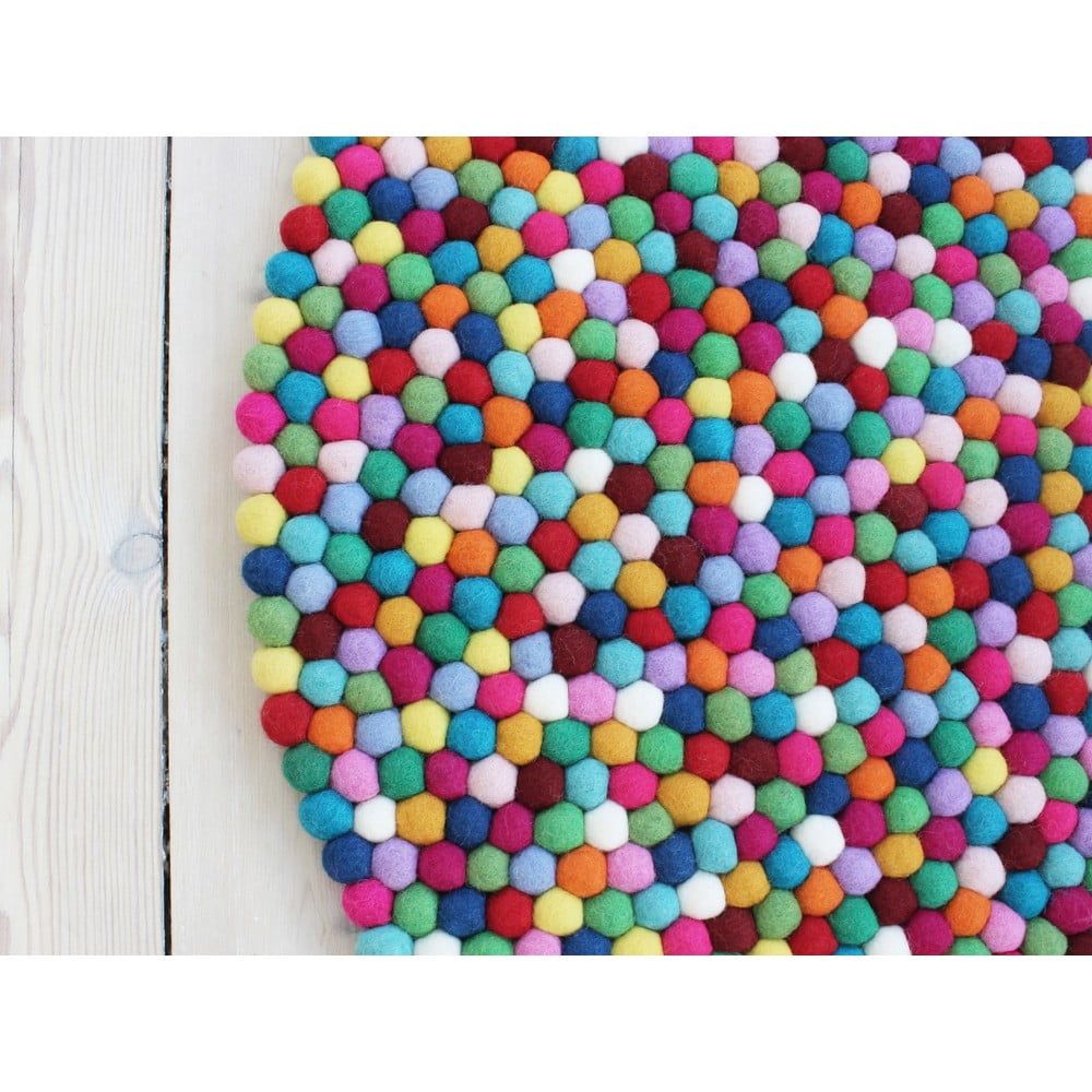 Kuličkový vlněný koberec Wooldot Ball Rugs Multi, ⌀ 90 cm - Bonami.cz