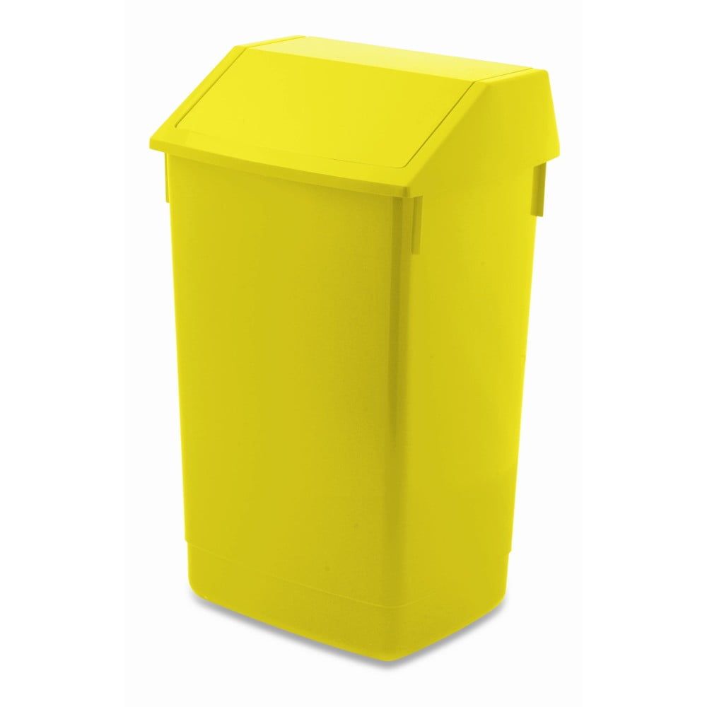 Žlutý odpadkový koš s vyklápěcím víkem Addis, 41 x 33,5 x 68 cm - Bonami.cz