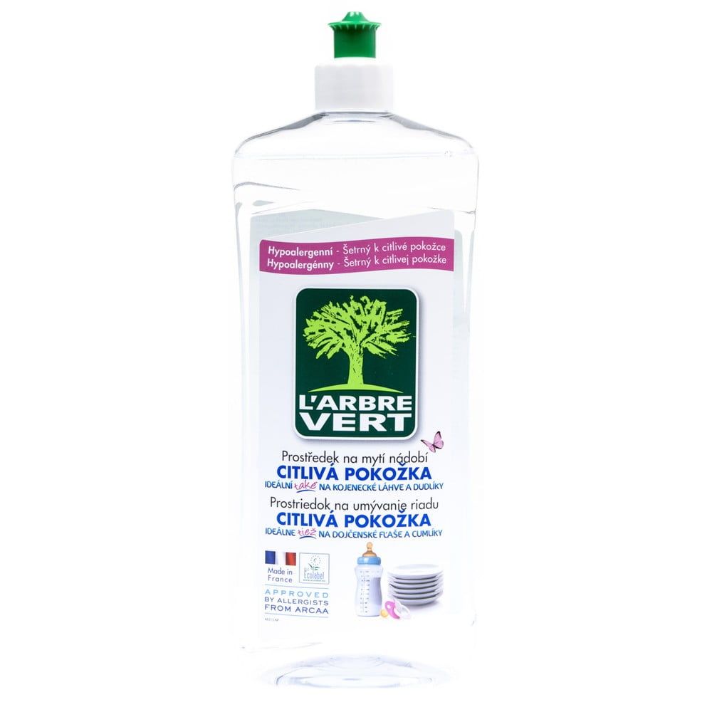 Ekologický mycí prostředek na nádobí pro citlivou pokožku L´Arbre Vert Sensitive, 2 x 750 ml - Bonami.cz