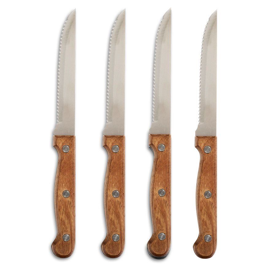 Nože na steaky - sada 4ks , dřevo + nerezová ocel , ZELLER - EMAKO.CZ s.r.o.