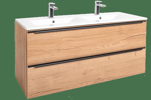 Koupelnová skříňka s dvojumyvadlem Naturel Nobia 120x60x46 cm dub Sierra NOBIA120ZDS - Siko - koupelny - kuchyně