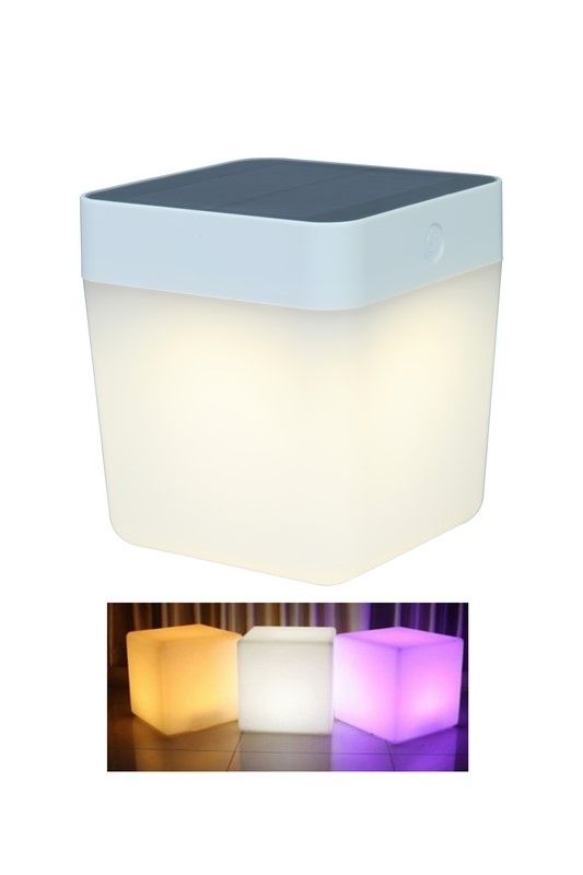 Lutec 6908003331 LED venkovní stolní solární lampička Table Cube 1x1W | RGB | 2700-6500K | IP44 - přenosná - Dekolamp s.r.o.