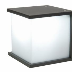 Lutec LT5184601118 nástěnné svítidlo Box Cube 1x60W | E27 | IP44 - opál, tmavě šedá