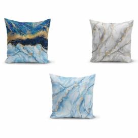 Sada 3 povlaků na polštáře Minimalist Cushion Covers Azuro Cassie, 45 x 45 cm
