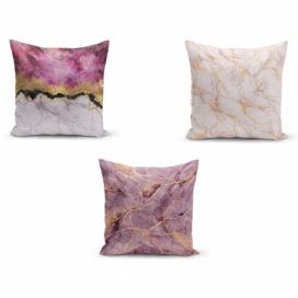 Sada 3 povlaků na polštáře Minimalist Cushion Covers Pinkie Cassie, 45 x 45 cm