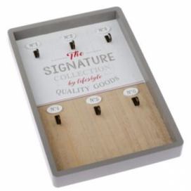 Nástěnný dřevěný věšák na klíče Dakls Signature